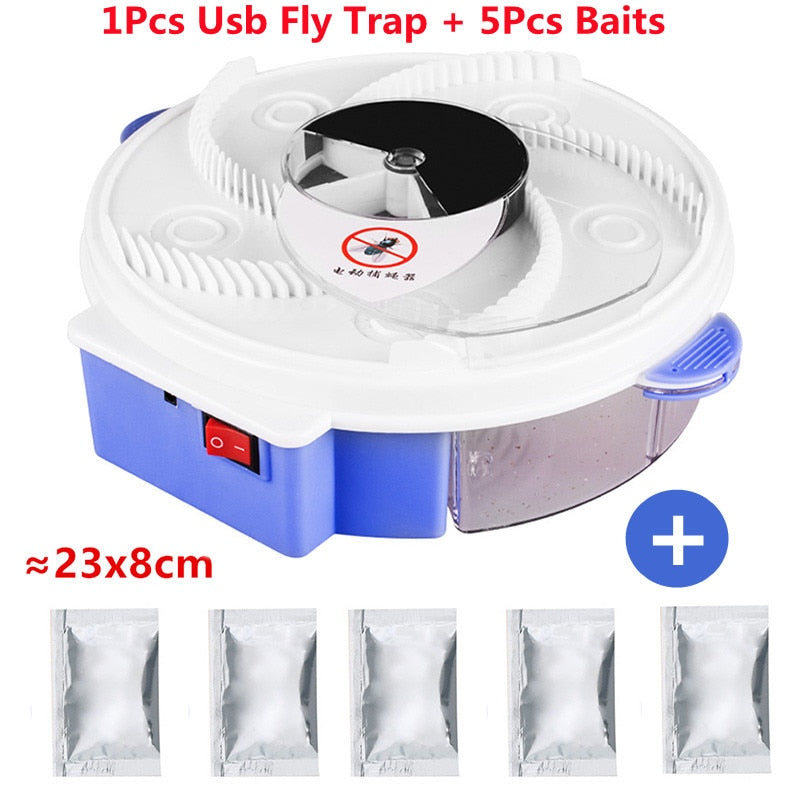 Versão atualizada usb flytrap automático coletor de pragas fly dispositivo armadilha de mosca elétrico, controle de insetos